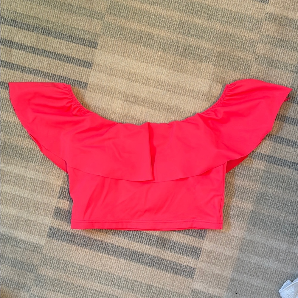 KIAVA Bright Pink Ruffle Swim Top